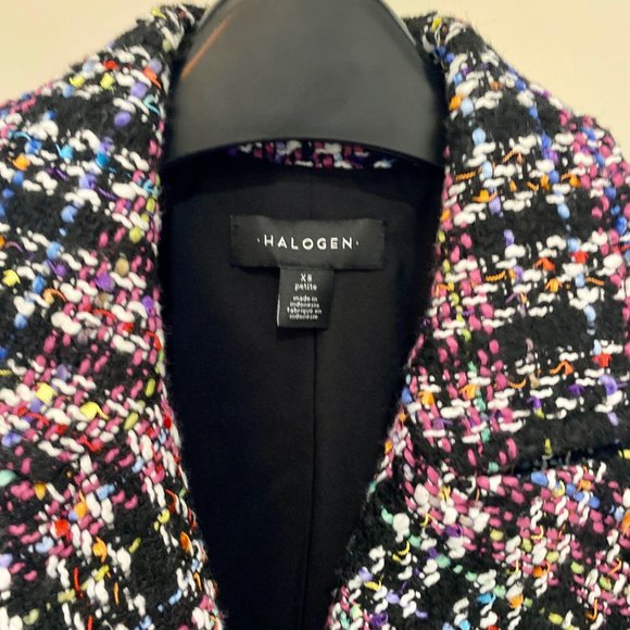 Halogen One-Button Coat (Black/Multi Color) - Picture 4 of 11